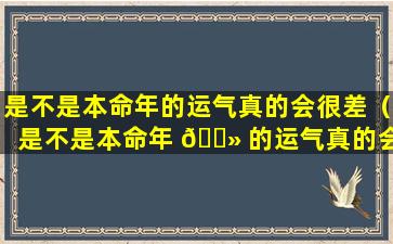 是不是本命年的运气真的会很差（是不是本命年 🌻 的运气真的会很差2023）